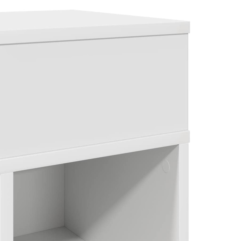 Produktbild för Sängbord 2 st med låda vit 25x31x66 cm