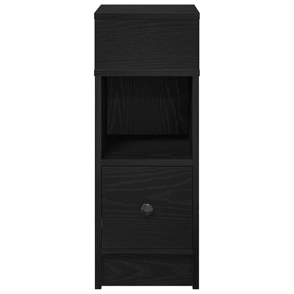 Produktbild för Sängbord 2 st med låda svart 25x31x66 cm