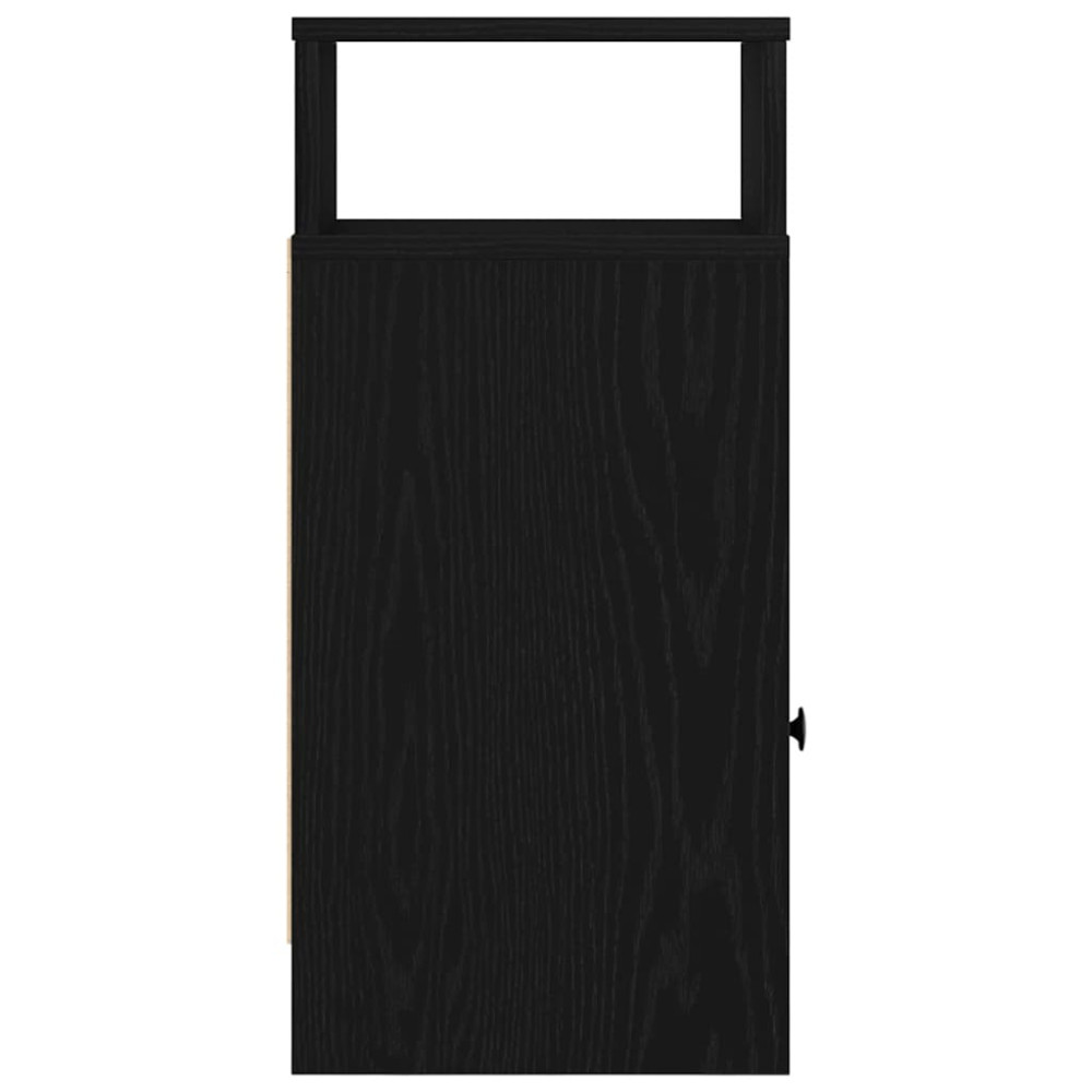 Produktbild för Sängbord 2 st med låda svart 25x31x66 cm