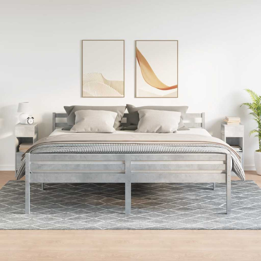 Produktbild för Sängbord 2 st med låda betonggrå 25x31x66 cm