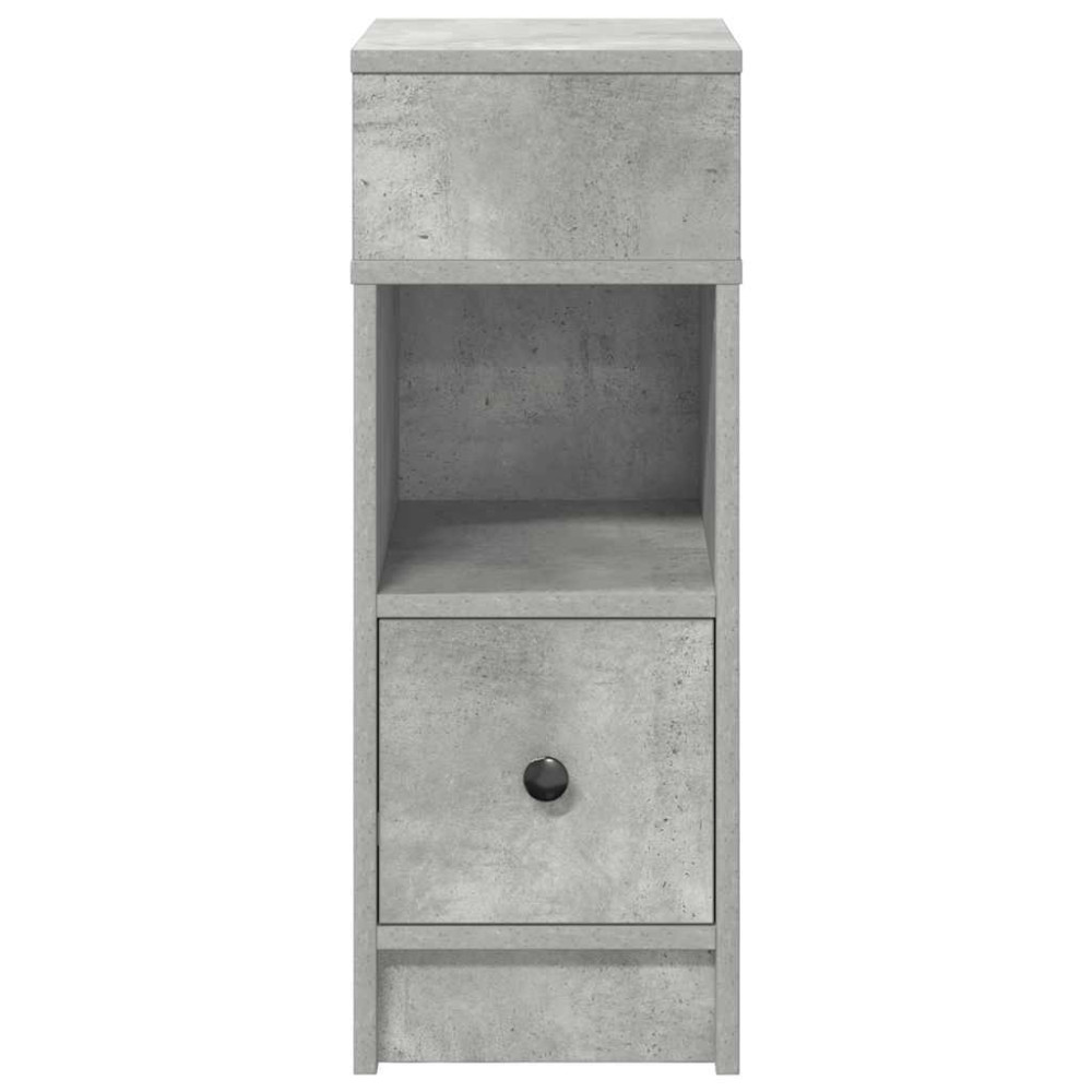 Produktbild för Sängbord 2 st med låda betonggrå 25x31x66 cm