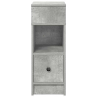 Produktbild för Sängbord 2 st med låda betonggrå 25x31x66 cm