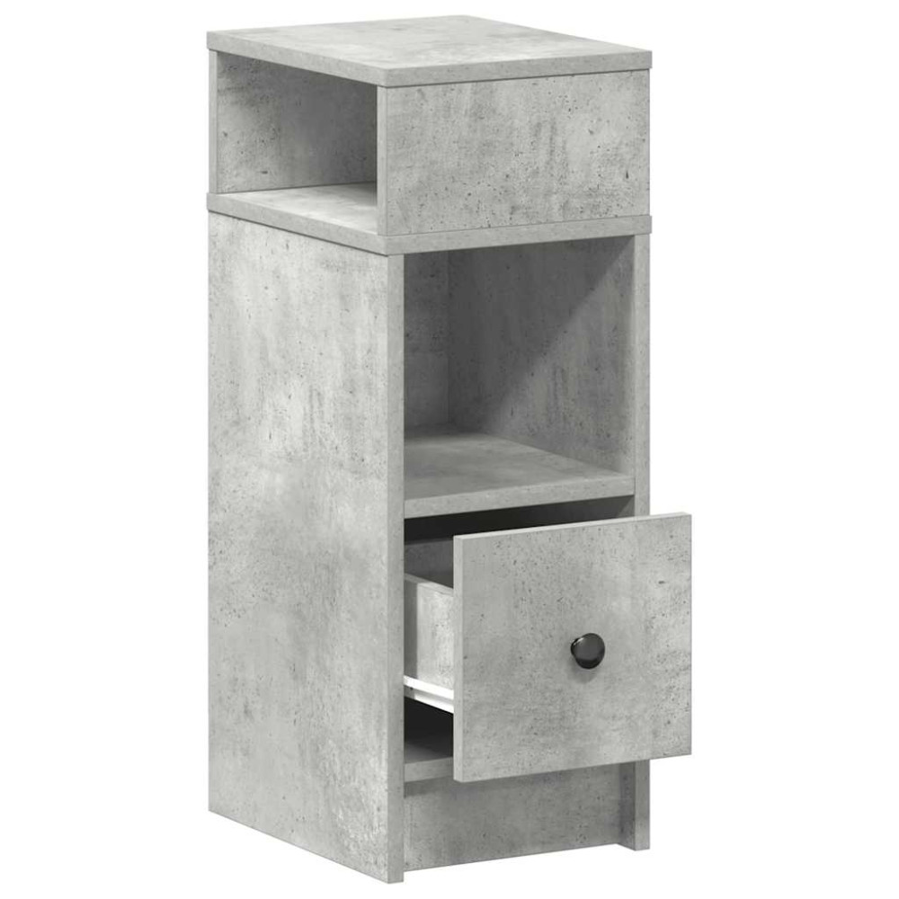 Produktbild för Sängbord 2 st med låda betonggrå 25x31x66 cm