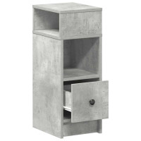 Produktbild för Sängbord 2 st med låda betonggrå 25x31x66 cm