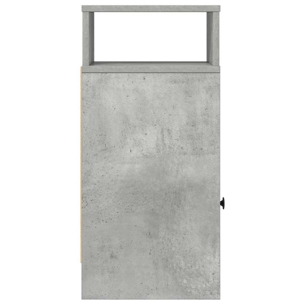 Produktbild för Sängbord 2 st med låda betonggrå 25x31x66 cm