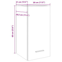 Produktbild för Väggskåp betonggrå 30x31x60 cm konstruerat trä