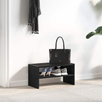 Produktbild för Skohylla stapelbar svart ek 60x30x30,5 cm