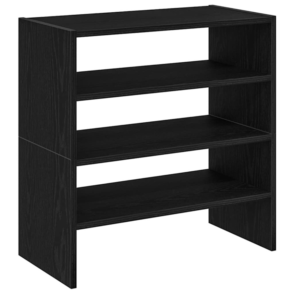 Produktbild för Skohyllor 2 st stapelbar svart ek 60x30x30,5 cm