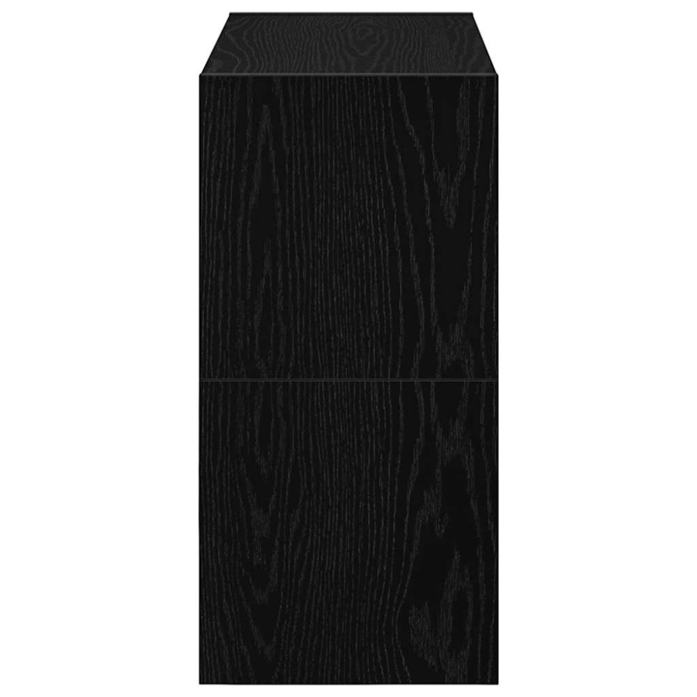 Produktbild för Skohyllor 2 st stapelbar svart ek 60x30x30,5 cm