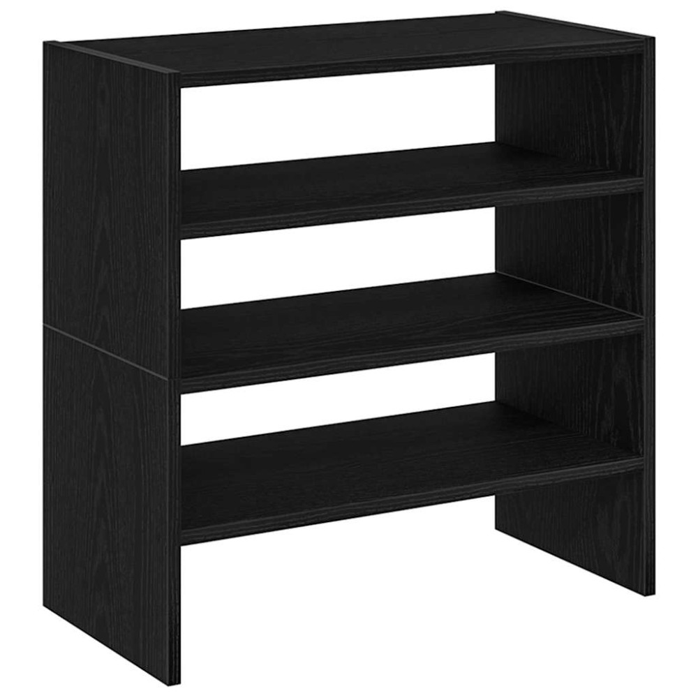 Produktbild för Skohyllor 2 st stapelbar svart ek 60x30x30,5 cm