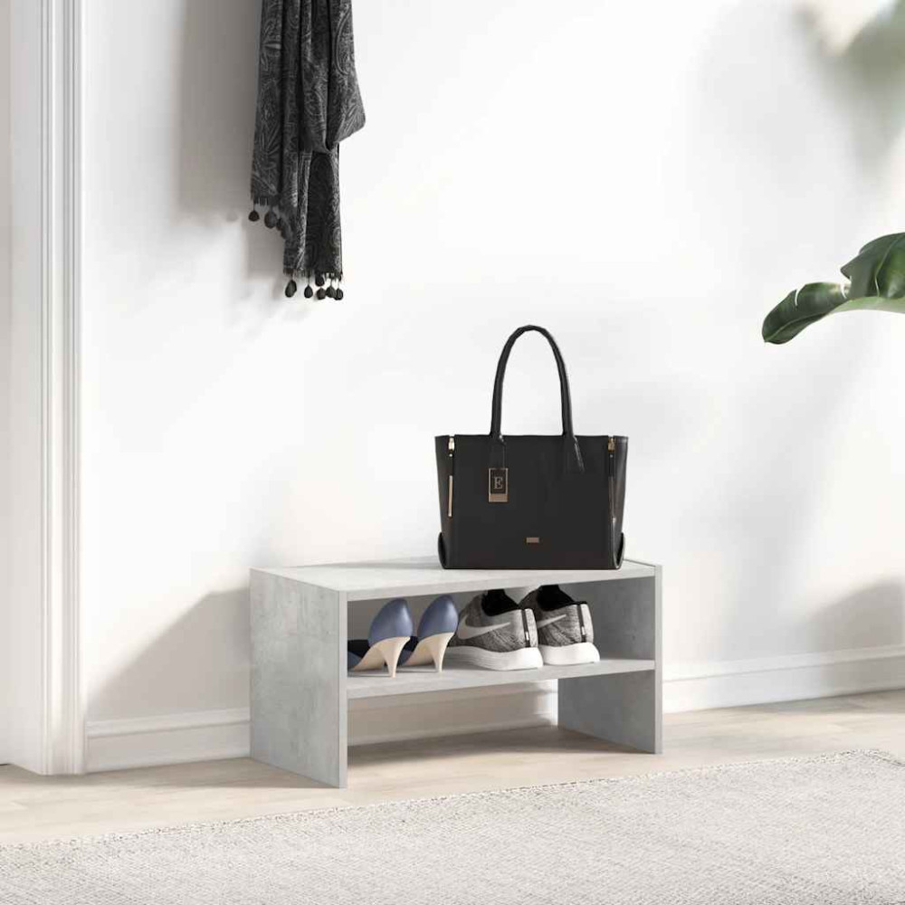 Produktbild för Skohylla stapelbar betonggrå 60x30x30,5 cm