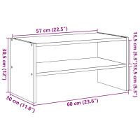 Produktbild för Skohylla stapelbar betonggrå 60x30x30,5 cm