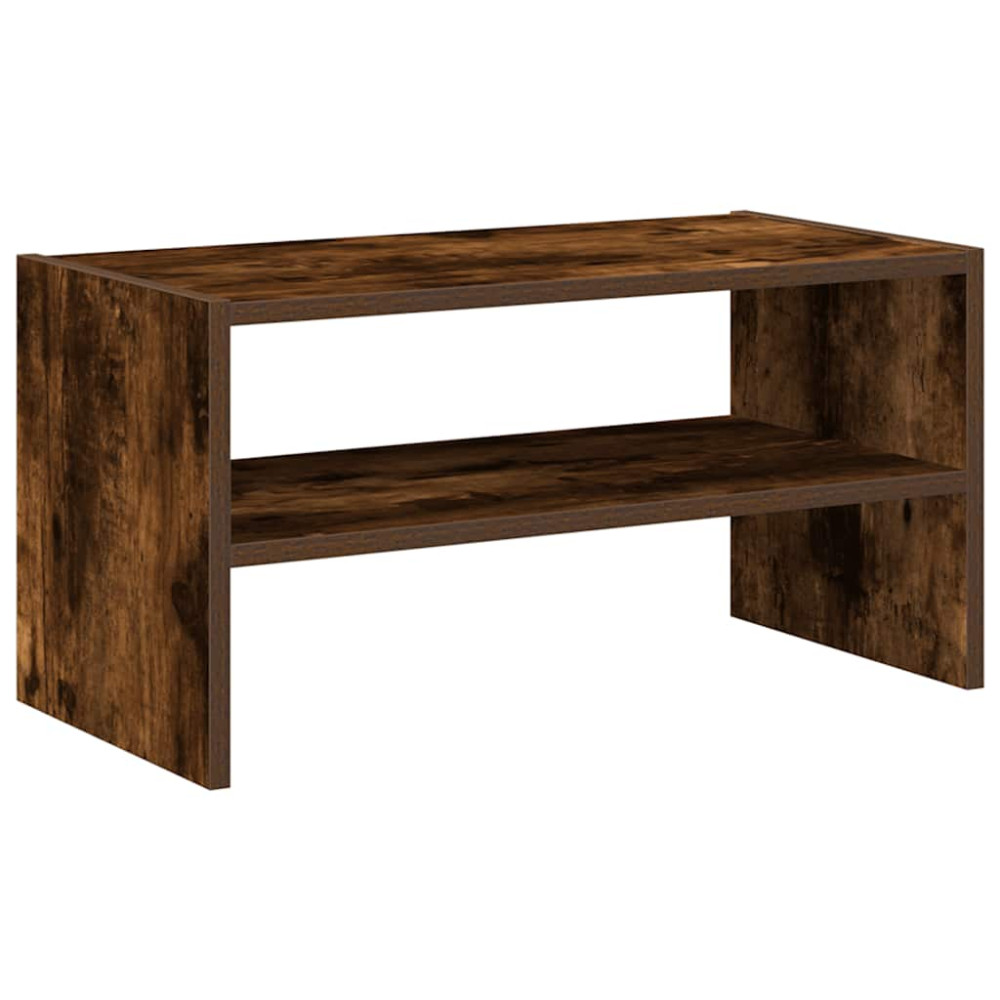 Produktbild för Skohylla stapelbar rökfärgad ek 60x30x30,5 cm