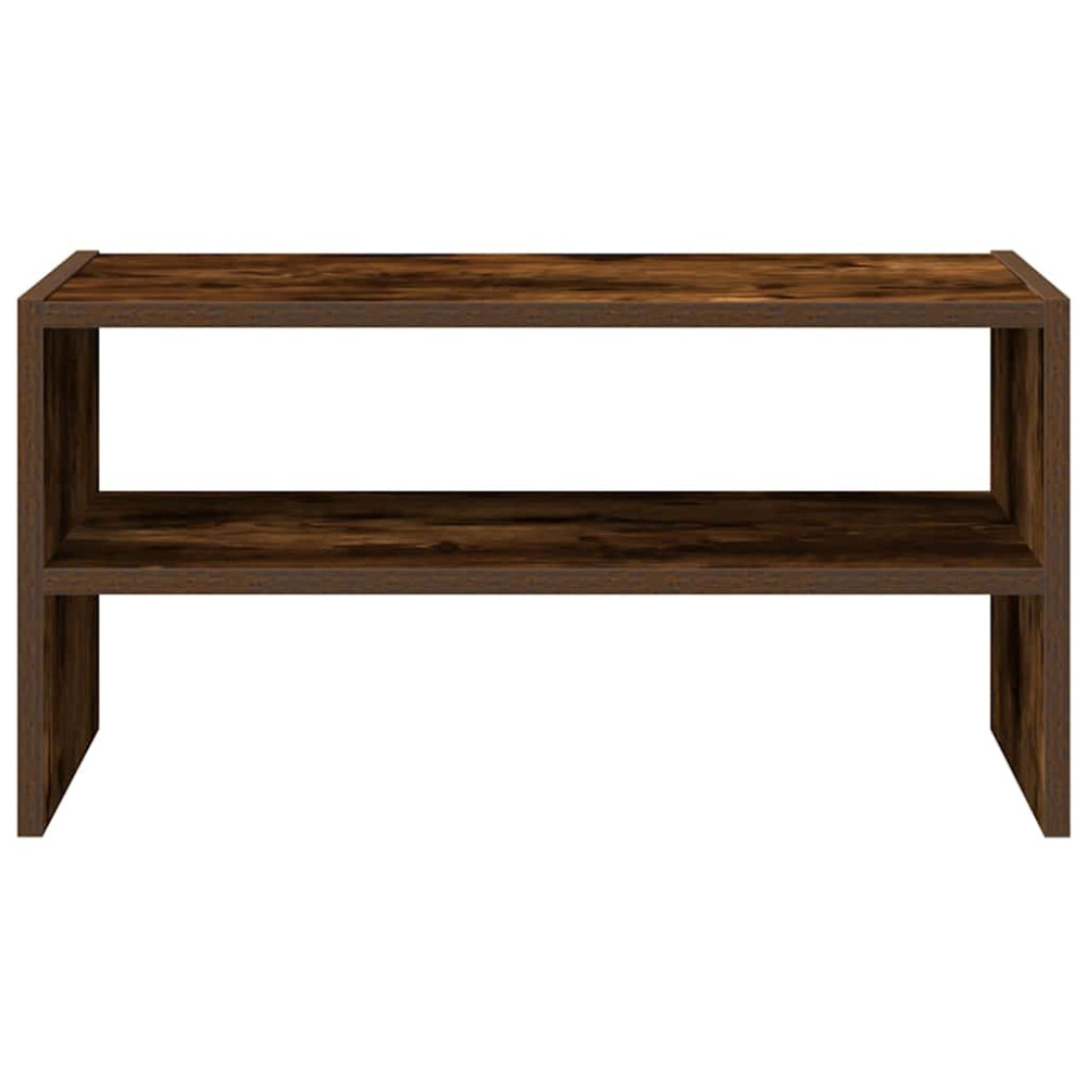Produktbild för Skohylla stapelbar rökfärgad ek 60x30x30,5 cm