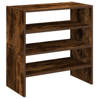 Produktbild för Skohyllor 2 st stapelbara rökfärgad ek 60x30x30,5 cm