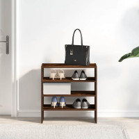 Produktbild för Skohyllor 2 st stapelbara rökfärgad ek 60x30x30,5 cm