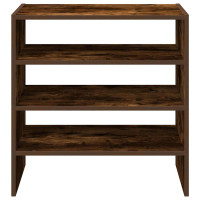 Produktbild för Skohyllor 2 st stapelbara rökfärgad ek 60x30x30,5 cm