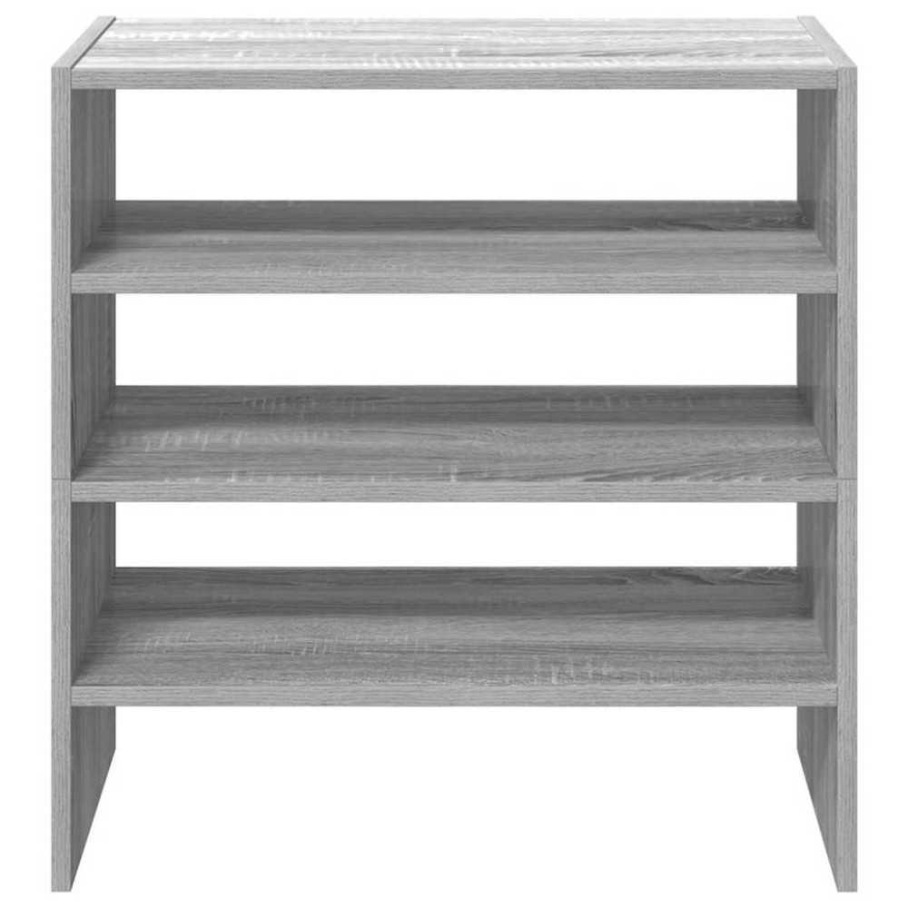 Produktbild för Skohyllor 2 st stapelbara grå sonoma 60x30x30,5 cm