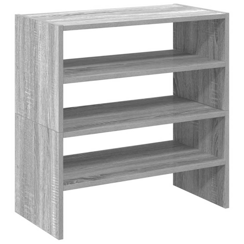 Produktbild för Skohyllor 2 st stapelbara grå sonoma 60x30x30,5 cm