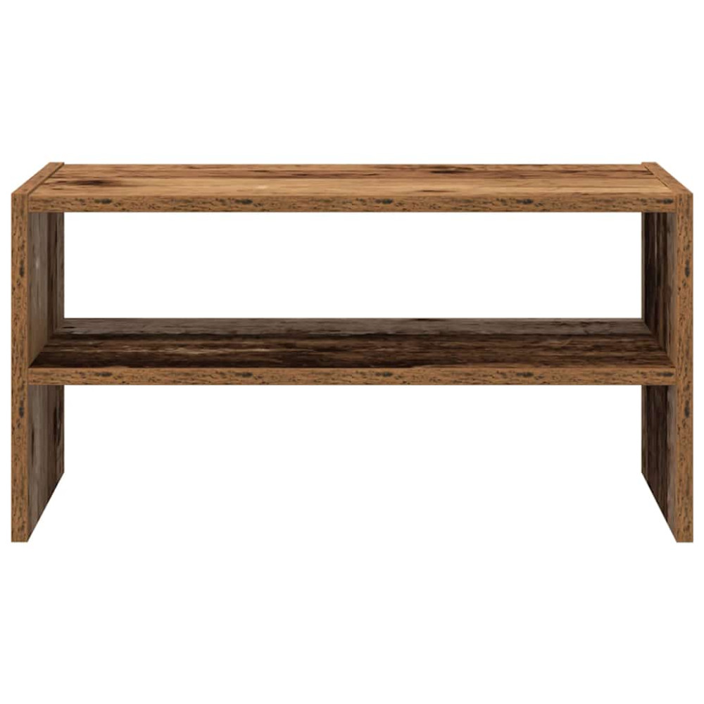 Produktbild för Skohylla stapelbar åldrat trä 60x30x30,5 cm