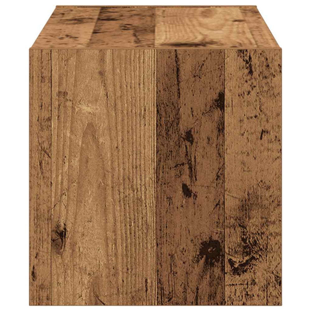 Produktbild för Skohylla stapelbar åldrat trä 60x30x30,5 cm