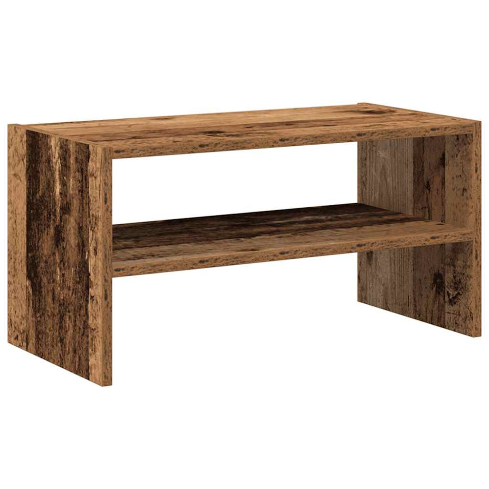 Produktbild för Skohylla stapelbar åldrat trä 60x30x30,5 cm