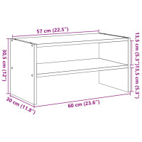 Produktbild för Skohylla stapelbar åldrat trä 60x30x30,5 cm