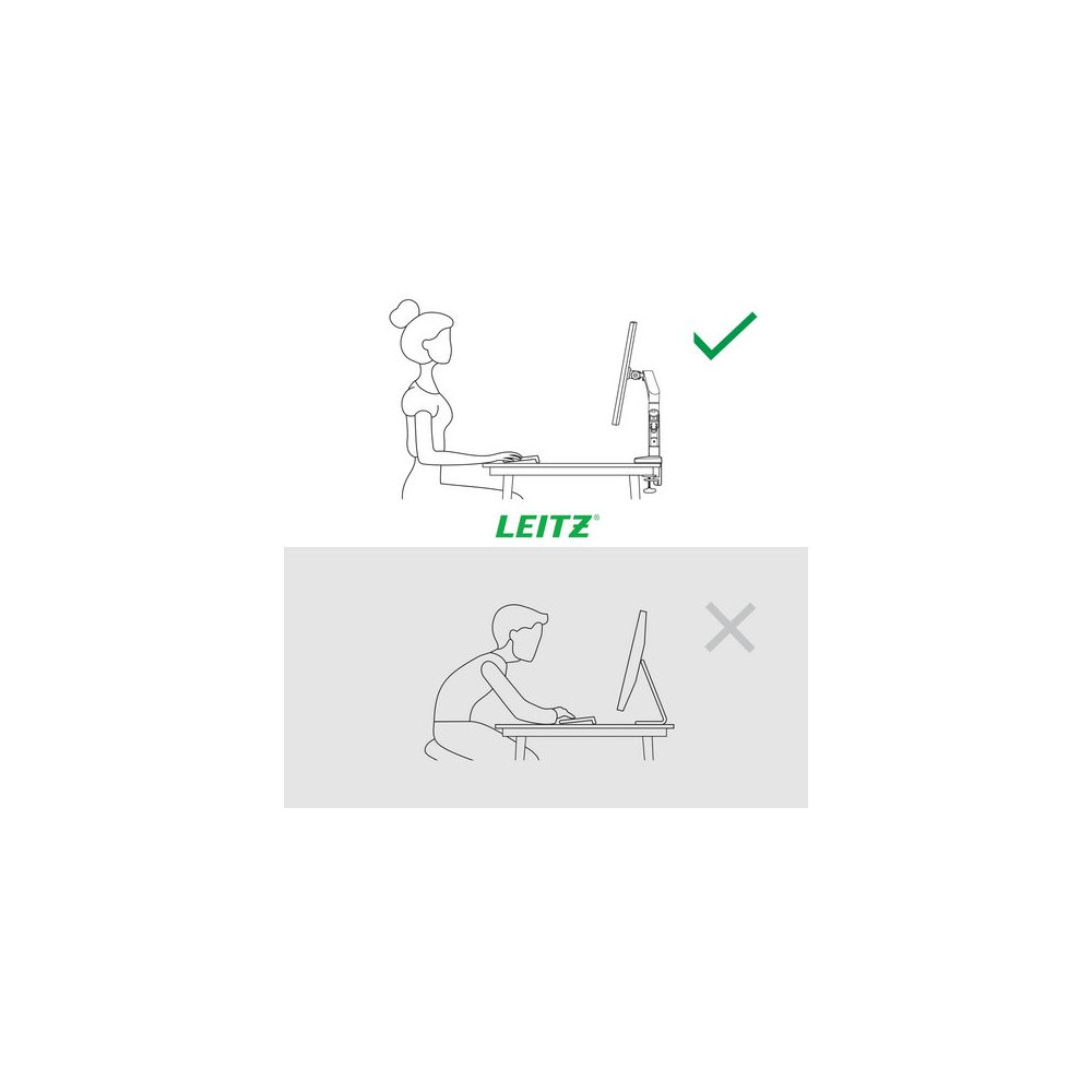 Produktbild för Monitorarm LEITZ Ergo Dubbel grå