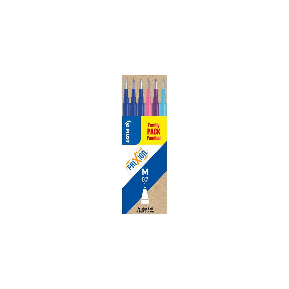 Produktbild för Refill PILOT Frixion 0,7mm 4 färger 6/fp