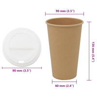 Produktbild för Kaffekoppar i papper med lock 1000 st 16oz 400ml