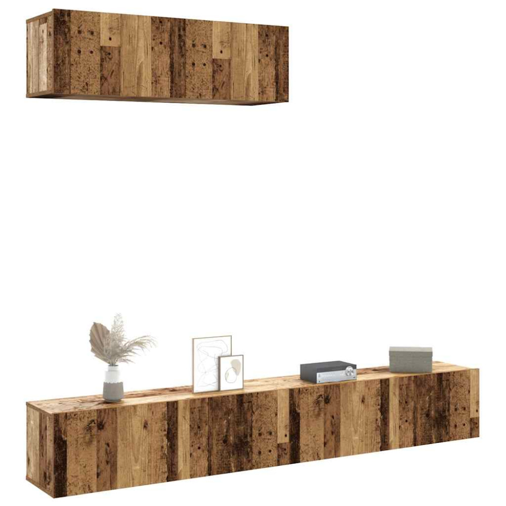 Produktbild för Väggmonterade TV-skåp 3 st 100x30x30 cm konstruerat trä