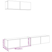 Produktbild för Väggmonterade TV-skåp 3 st 100x30x30 cm konstruerat trä
