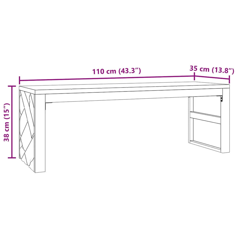 Produktbild för Soffbord 110x35x38 cm massiv teak