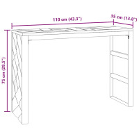 Produktbild för Avlastningsbord 110x35x75 cm massiv teak