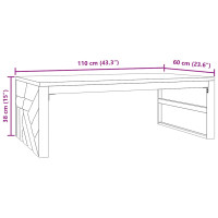 Produktbild för Soffbord 110x60x38 cm massiv teak