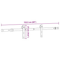 Produktbild för Skjutdörrsbeslag 152 cm stål svart