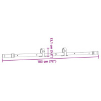 Produktbild för Skjutdörrsbeslag 183 cm stål svart