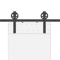 Produktbild för Skjutdörrsbeslag 183 cm stål svart