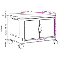 Produktbild för Förvaringslåda stapelbar med hjul 28 L 48x29,5x33 cm