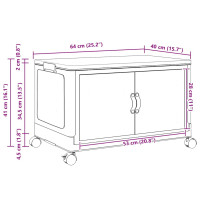 Produktbild för Förvaringslåda stapelbar med hjul 75 L 65x40x41,5 cm