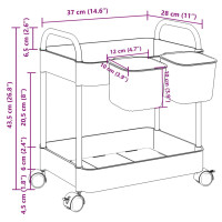 Produktbild för Förvaringsvagn 2-vånings transparent 37x27,5x43,5 cm akryl