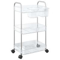 Produktbild för Förvaringsvagn 3-vånings transparent 37x28x68 cm akryl