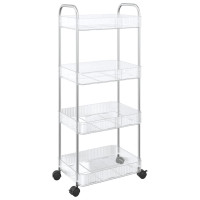 Produktbild för Förvaringsvagn 4-vånings transparent 37x28x95 cm akryl