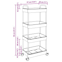 Produktbild för Förvaringsvagn 4-vånings transparent 37x28x95 cm akryl