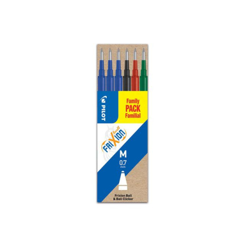 PILOT Refill PILOT Frixion 0,7mm 4 färger 6/fp
