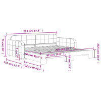 Produktbild för Dagbädd utdragbar mörkgrå 100x200 cm sammet