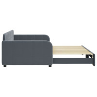 Produktbild för Dagbädd utdragbar mörkgrå 100x200 cm sammet