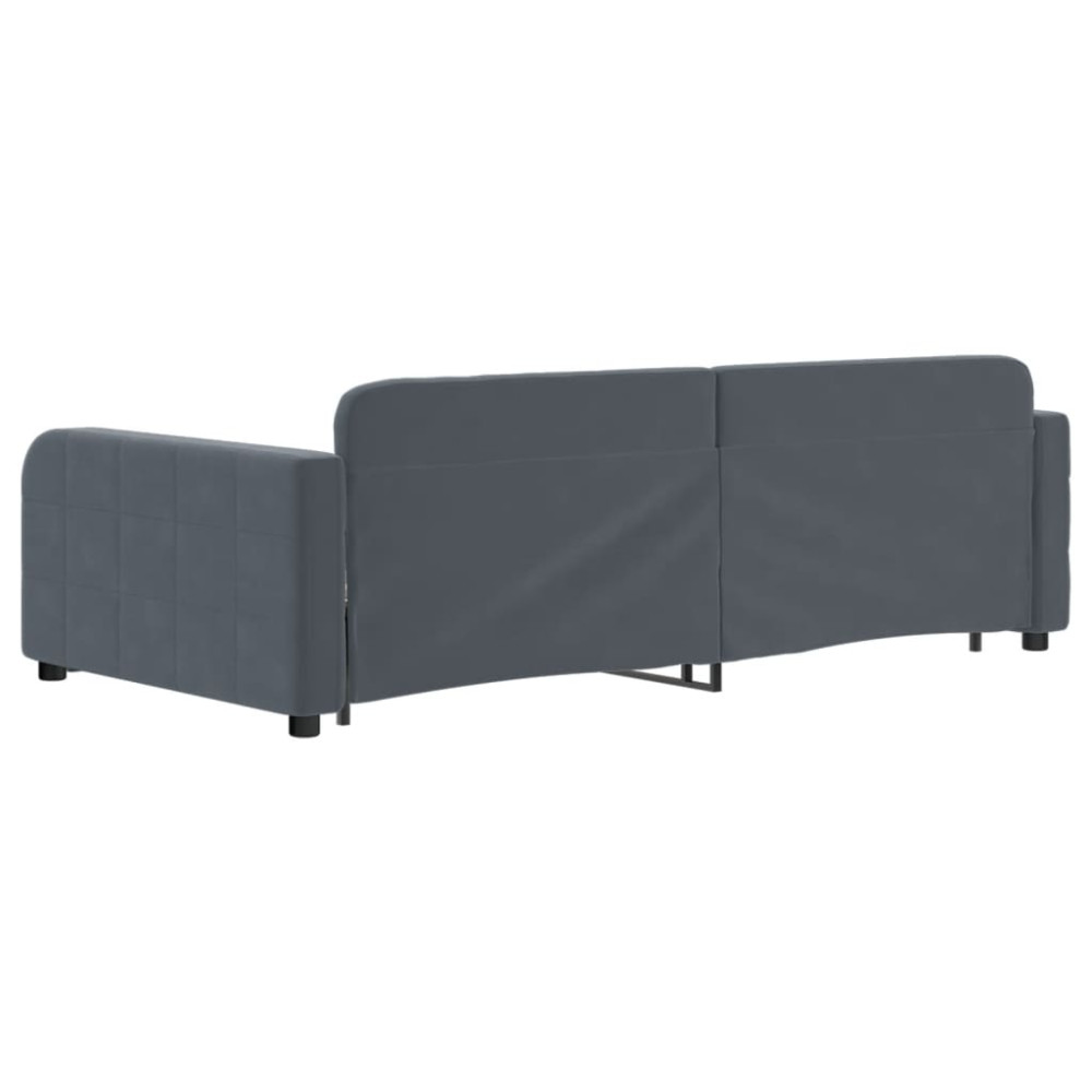 Produktbild för Dagbädd utdragbar mörkgrå 100x200 cm sammet