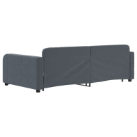Produktbild för Dagbädd utdragbar mörkgrå 100x200 cm sammet