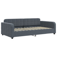 Produktbild för Dagbädd utdragbar mörkgrå 100x200 cm sammet